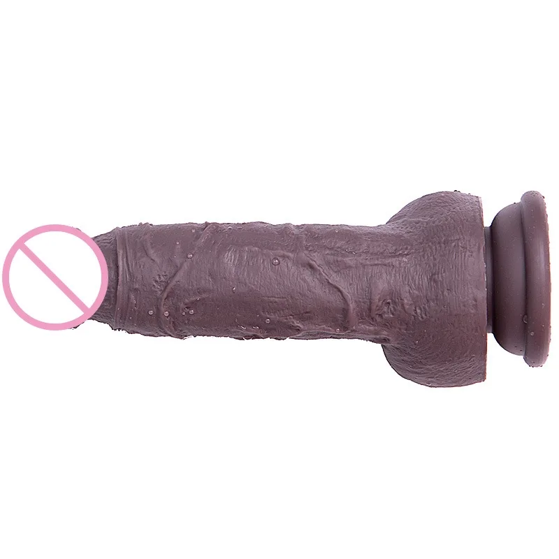 Large Curved Black Silicone Wall-Mount Dildo 20cm — photo 4