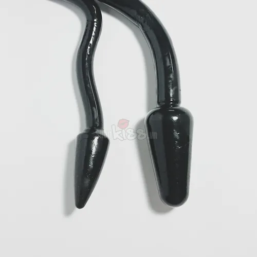 FAAK Double-ended Black Soft Silicone Dildo for Lesbians — photo 3