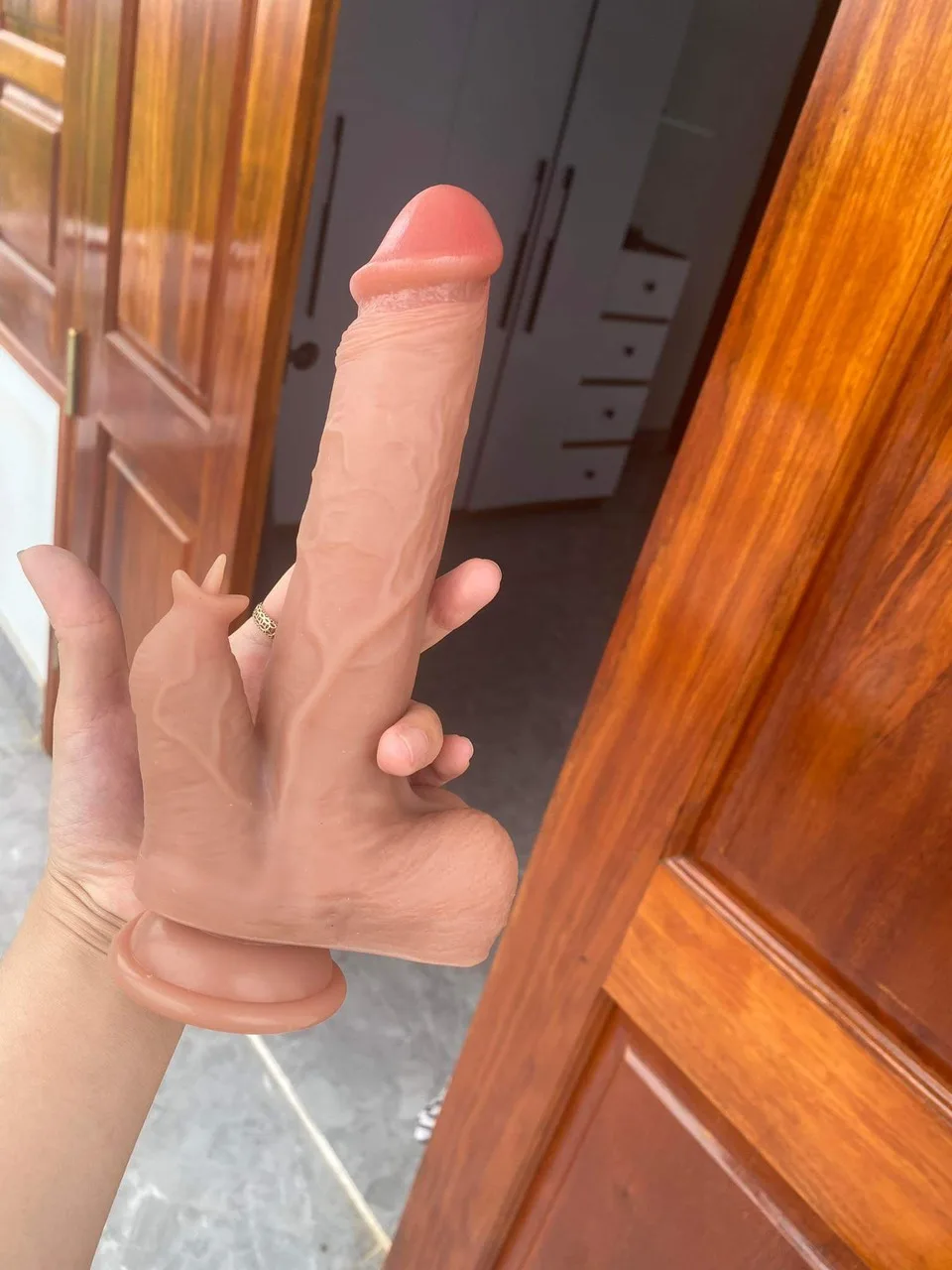 Wall Mounted Realistic Soft Vibrating Dildo with Remote — photo 3