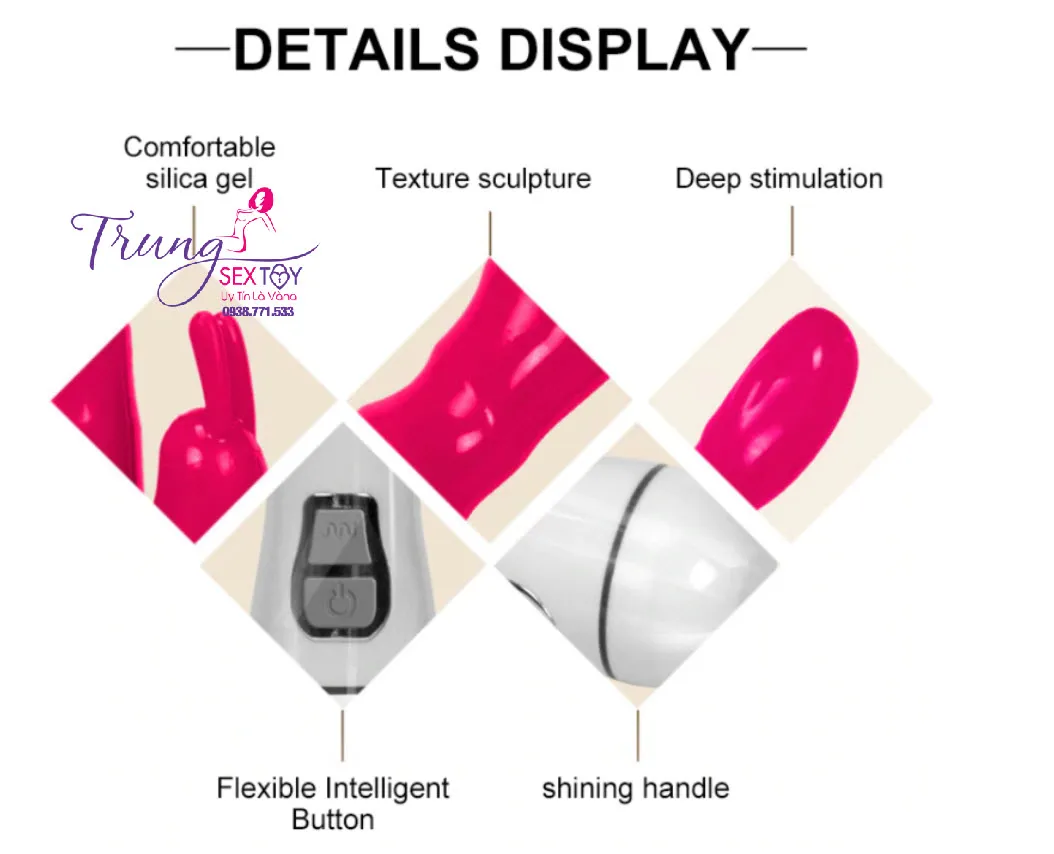 12 Mode Powerful Silicone Vibrating Dildo Waterproof Pink Black — photo 2
