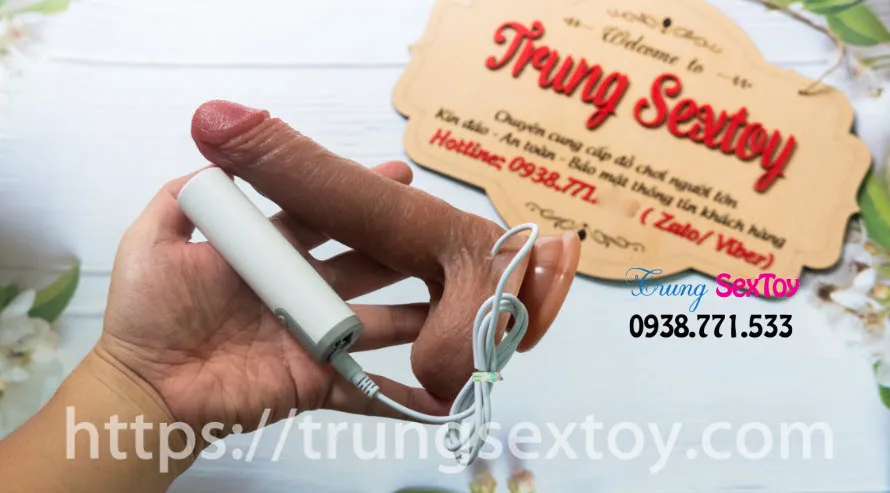 Realistic Double Layer Silicone Vibrator with Rotation 18cm — photo 2