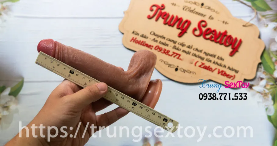 Realistic Double Layer Silicone Vibrator with Rotation 18cm — photo 6