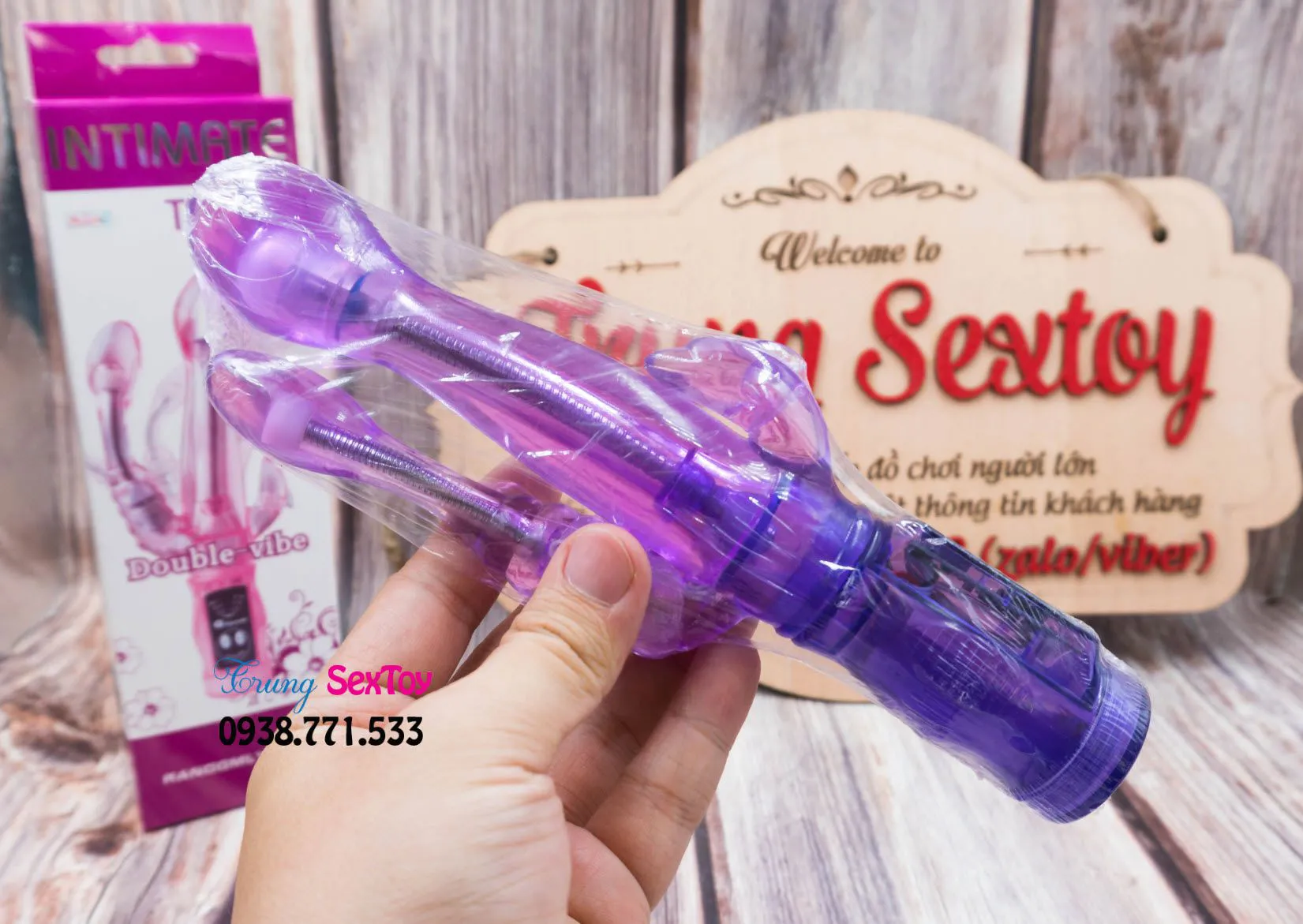 Tease Triple Head Vibrating Soft Silicone Dual Pleasure Toy — photo 6