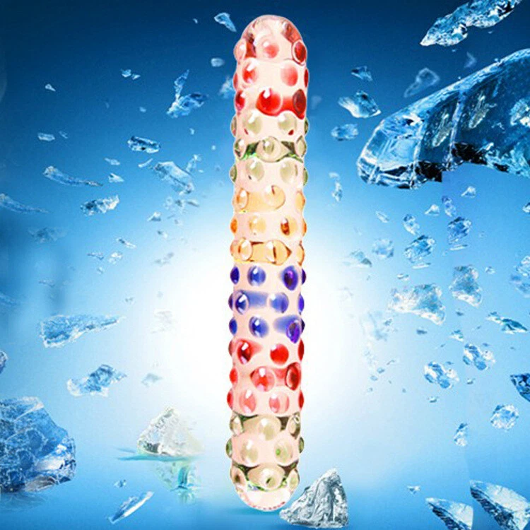 Handheld Borosilicate Glass Dildo - Colorful Stimulating Spikes — photo 5