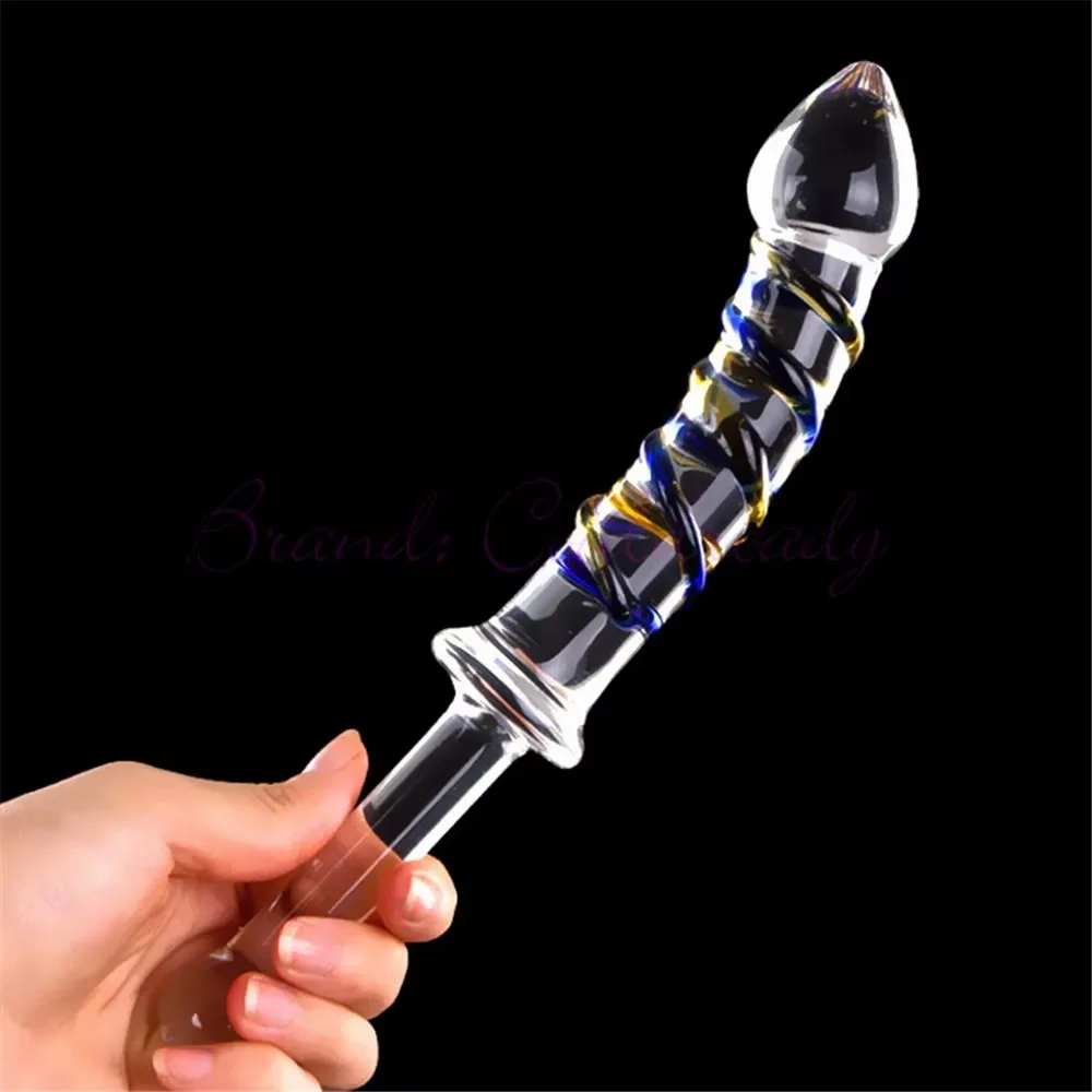 Double-Ended Glass Dildo Handheld Dual Stimulation Sensation — photo 6