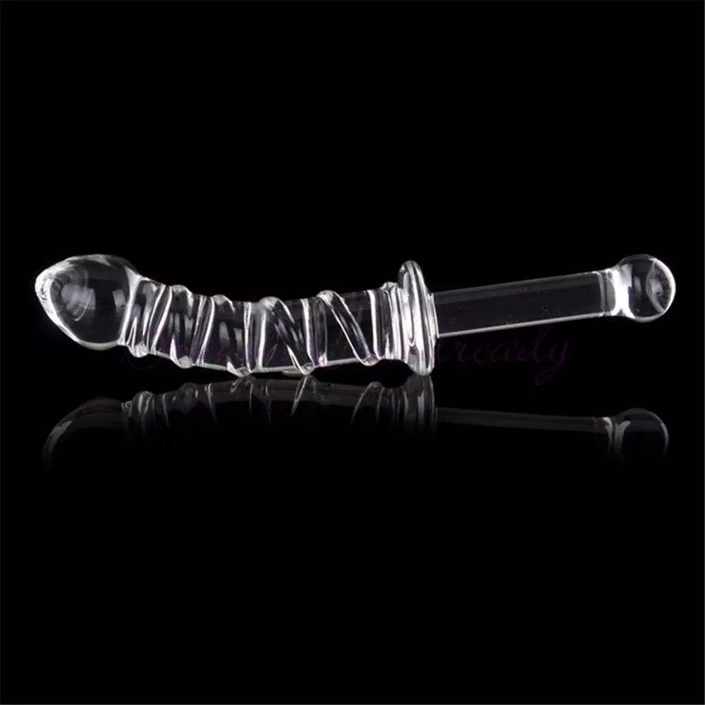 Double-Ended Glass Dildo Handheld Dual Stimulation Sensation — photo 3