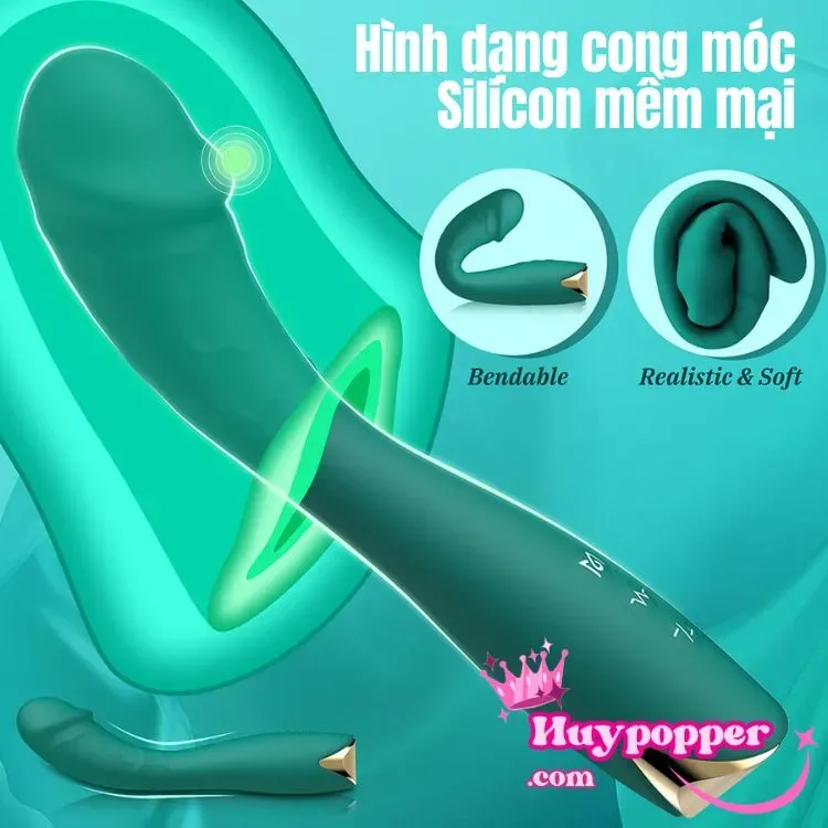 Powerful Whale Blue High-End Vibrating Dildo 10 Modes — photo 4