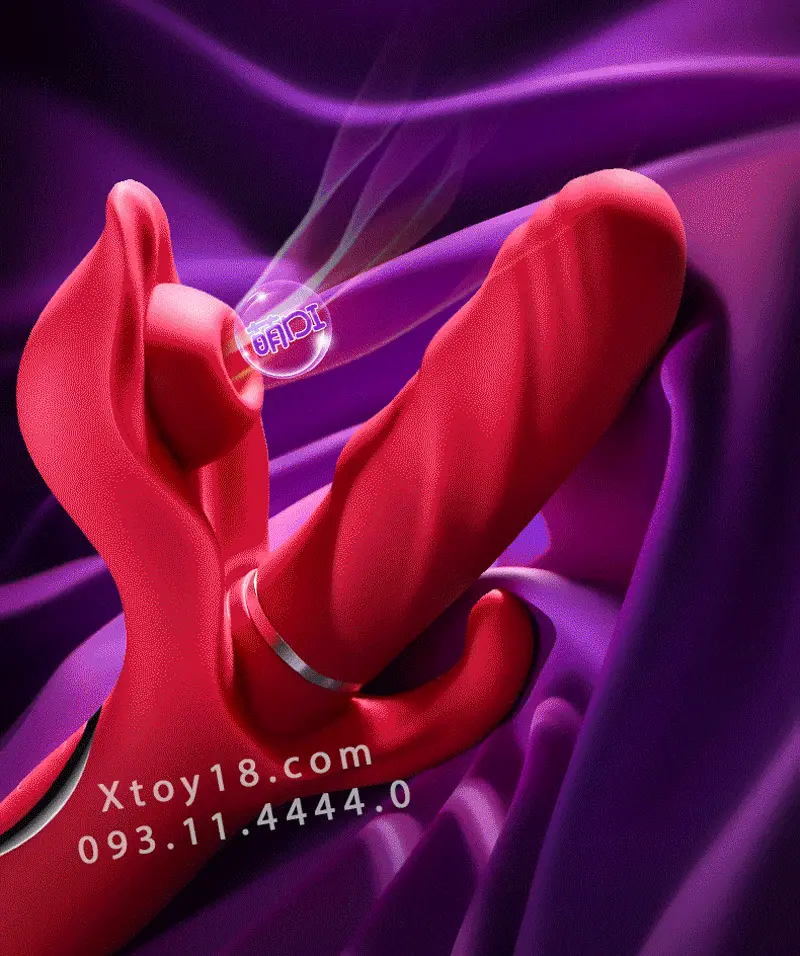 Piranha 3-Head Premium Silicone Dildo Vibrate Suction — photo 2