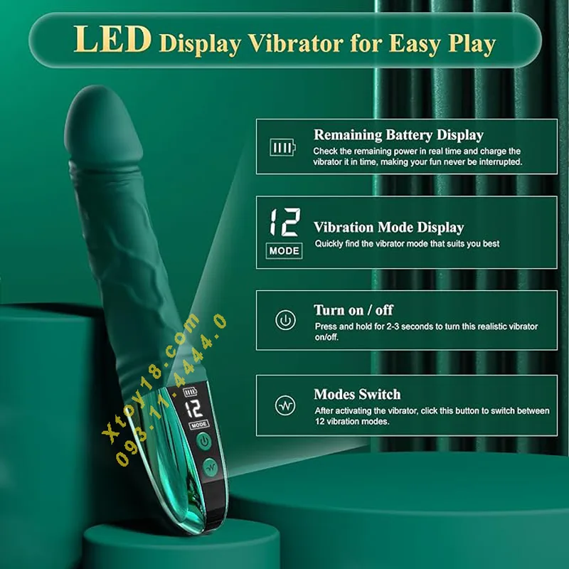 Lesley premium vibrating dildo, 19.5cm medical grade silicone — photo 2