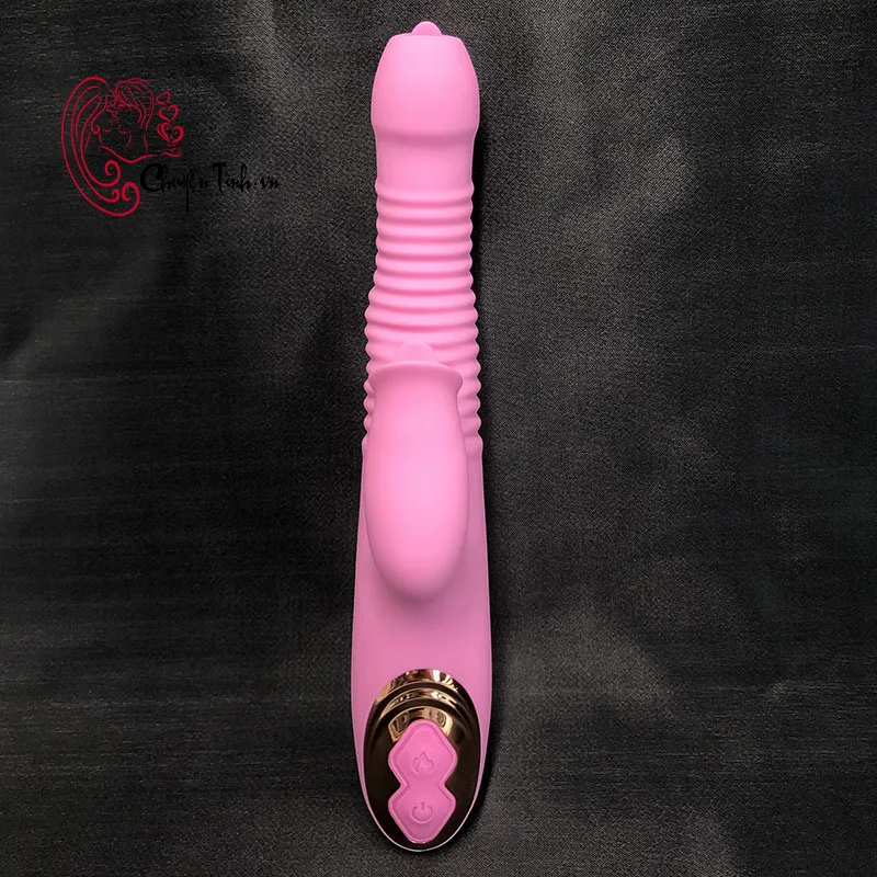 Pleasure Vibrating Tongue Licking Dildo Silicone Pink Soft — photo 5