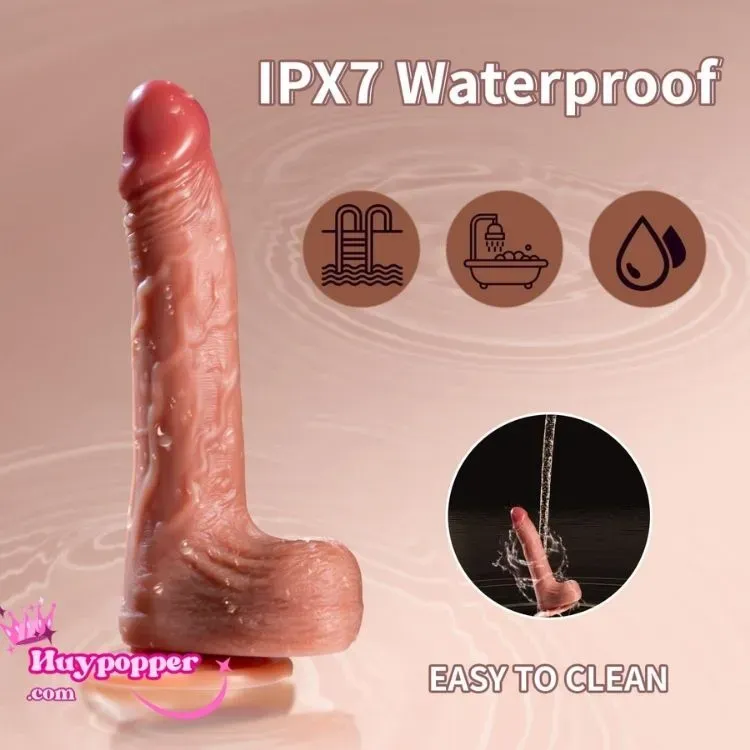 Premium Automatic Vibrating Thrusting Silicone Dildo Remote — photo 4