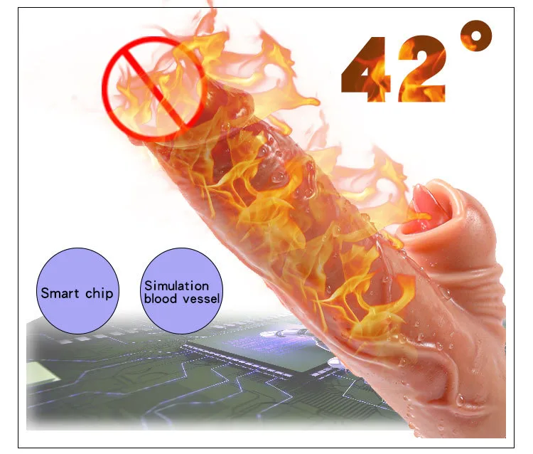Premium Heated Vibrating Thrusting Dildo 12 Modes 28cm — photo 3