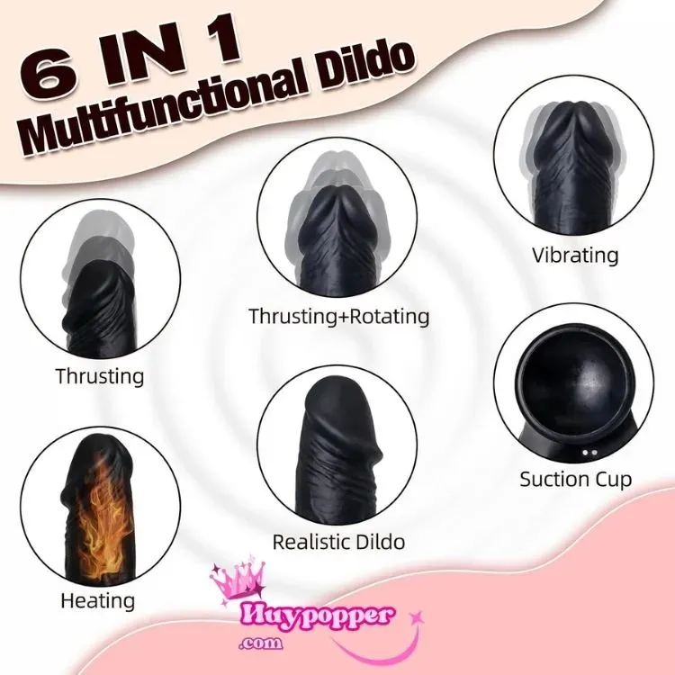 African Style Vibrating Automatic Dildo 21cm Heating 42℃ — photo 3