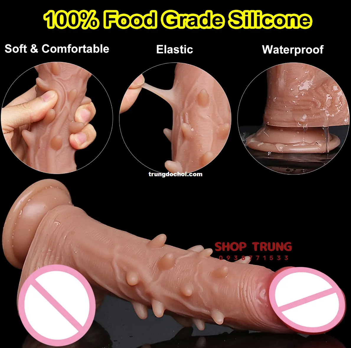 Silicone Textured Female Dildo Wall Mount Wearable — photo 2