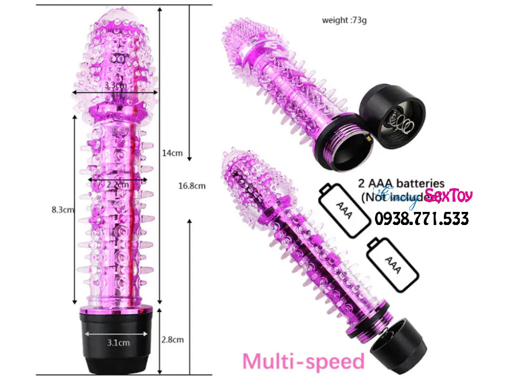 AAA Silicone Flexible Spiked Strong Vibrating Dildo Gift Gel — photo 5
