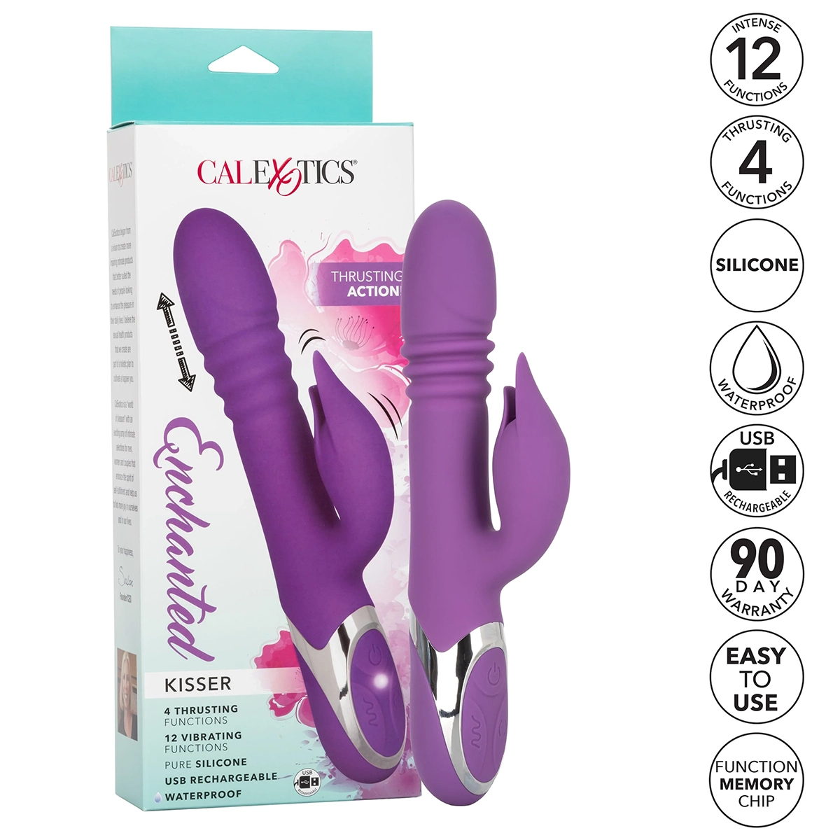 CalExotics Kisser Multi-Function Vibrating Thrusting Dildo — photo 7