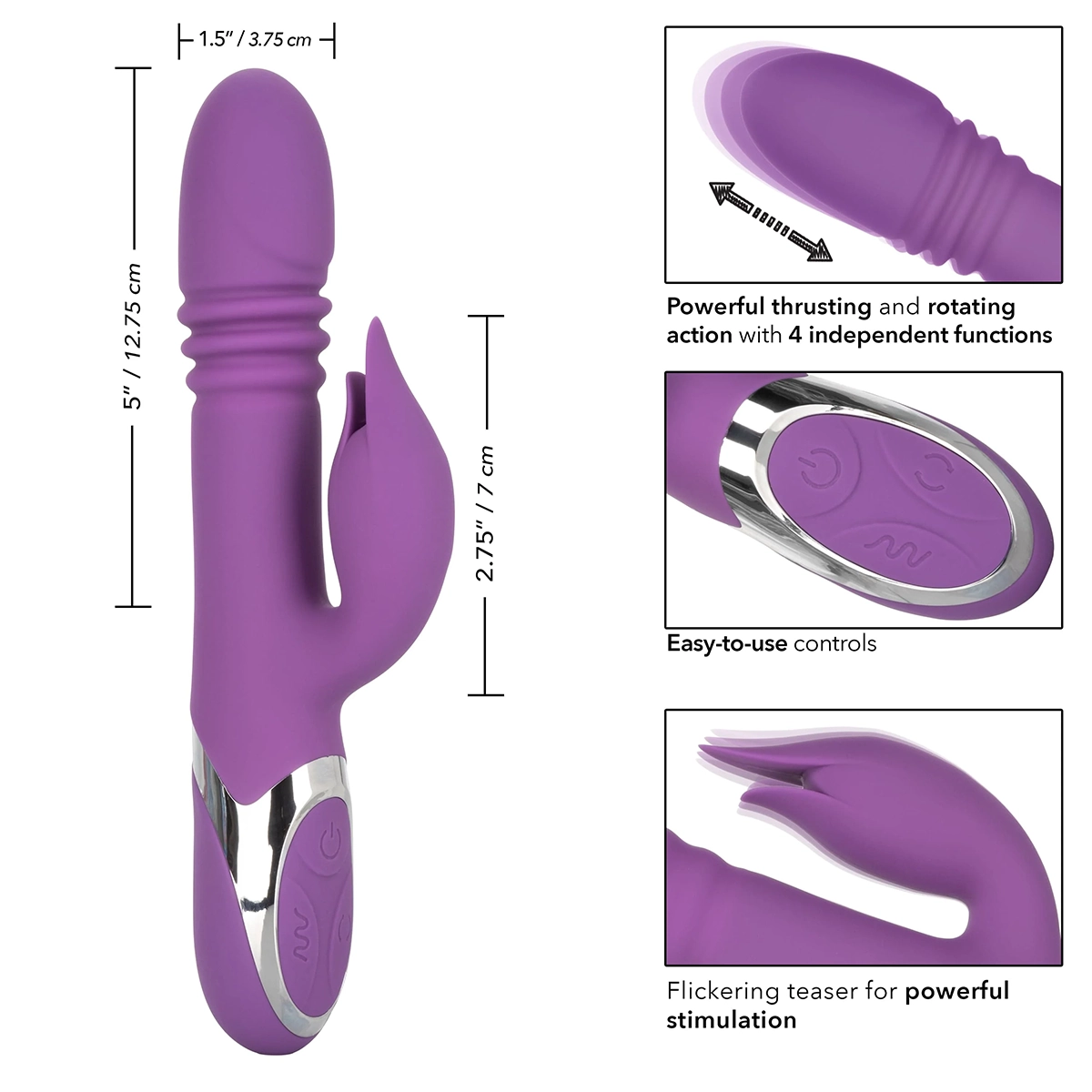 CalExotics Kisser Multi-Function Vibrating Thrusting Dildo — photo 6