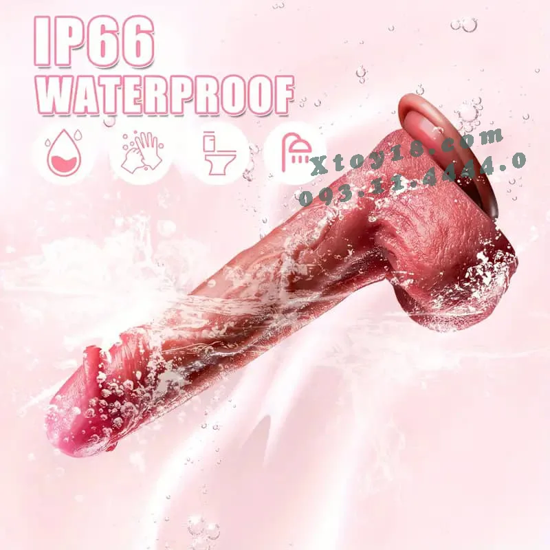 Multi-function suction vibrating rotating heating silicone dildo — photo 3