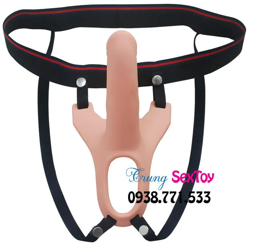 Realistic Hollow Strap-On Silicone Dildo 14cm Flexible Male Use — photo 4