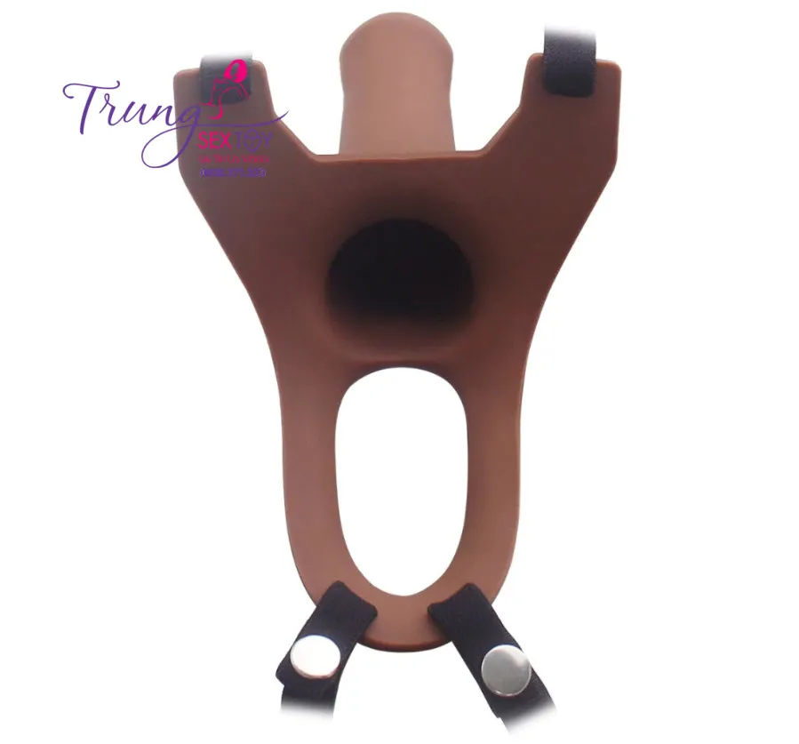 Realistic Hollow Strap-On Silicone Dildo 14cm Flexible Male Use — photo 7