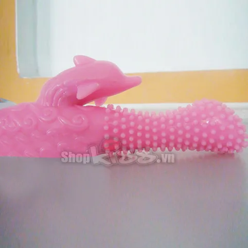 Dolphin Textured Super Vibrating Silicone G-Spot Dildo Massager — photo 2