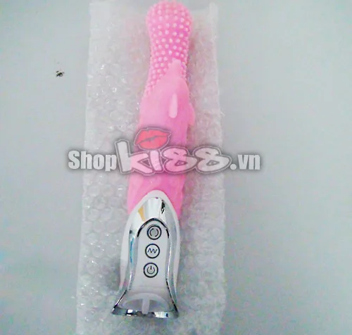Dolphin Textured Super Vibrating Silicone G-Spot Dildo Massager — photo 3