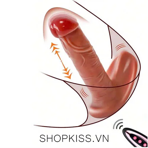 Remote Control Heated Suction Cup Strap-On Silicone Dildo — photo 2