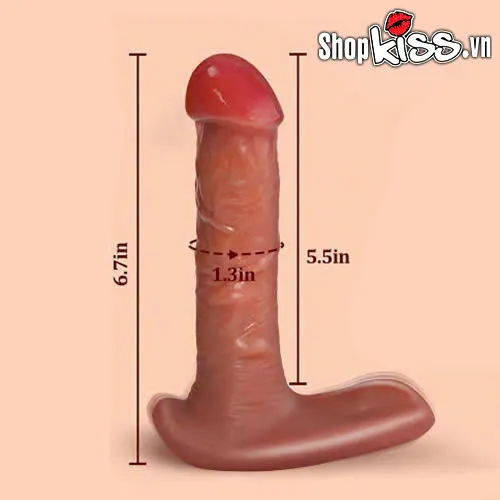 Remote Control Heated Suction Cup Strap-On Silicone Dildo — photo 4