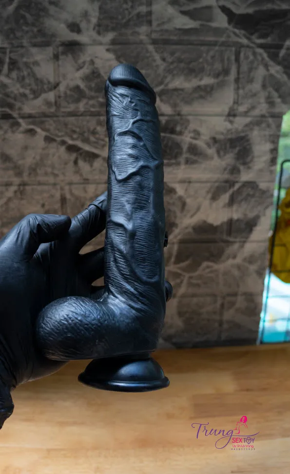 20*4cm Black Wall-Mounted Realistic Flexible Silicone Dildo — photo 2