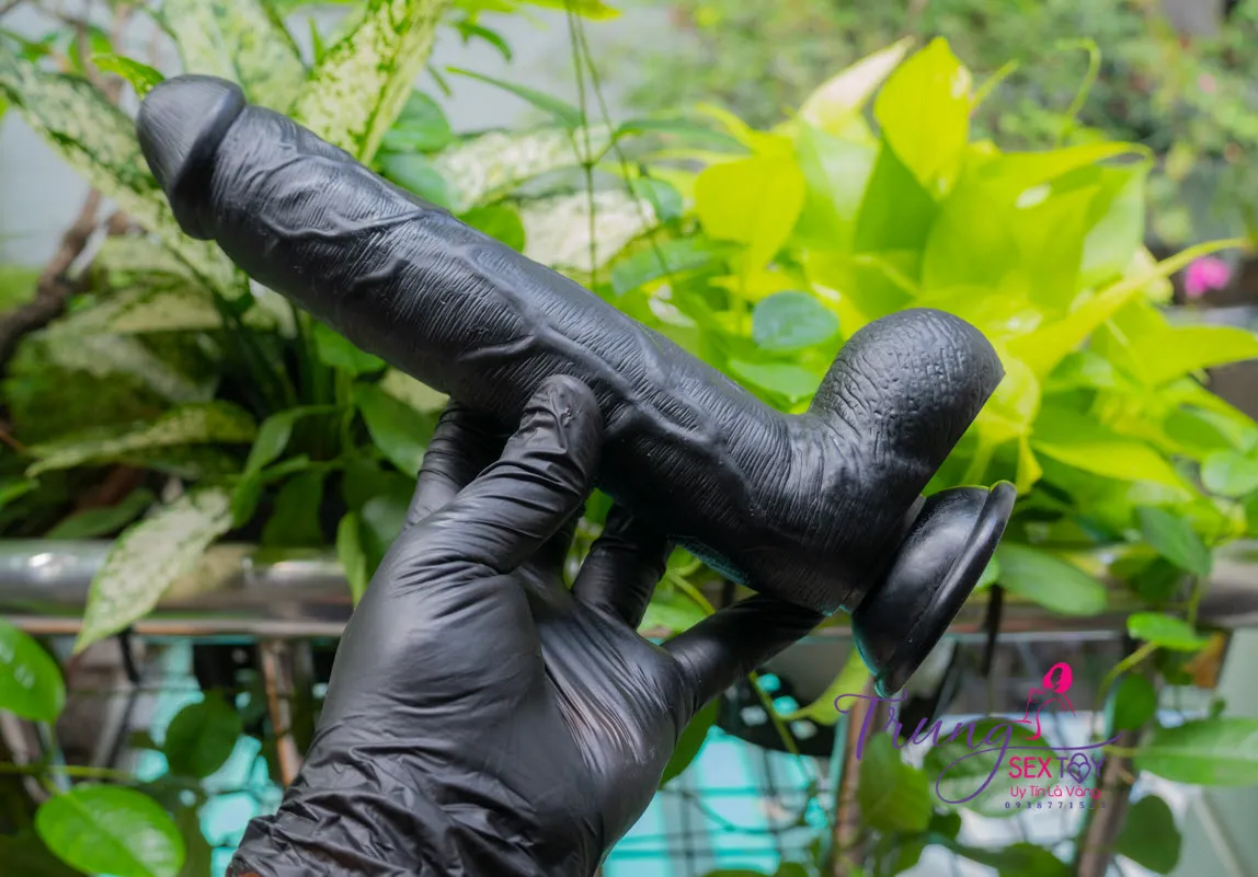 20*4cm Black Wall-Mounted Realistic Flexible Silicone Dildo — photo 7