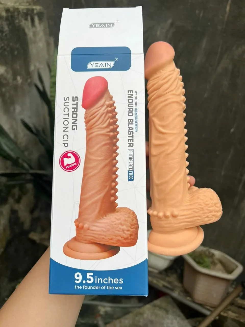Soft Beaded Wall Mount Dildo 23x4cm TPE G-Spot Massager — photo 2