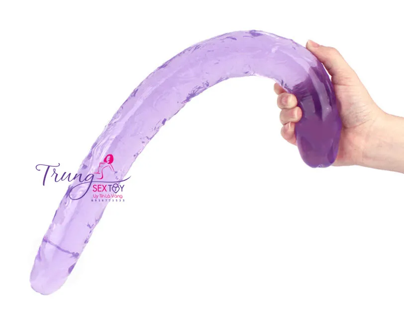 Double-Ended Dildo for Lesbian Couples Soft TPE in 4 Colors — photo 2