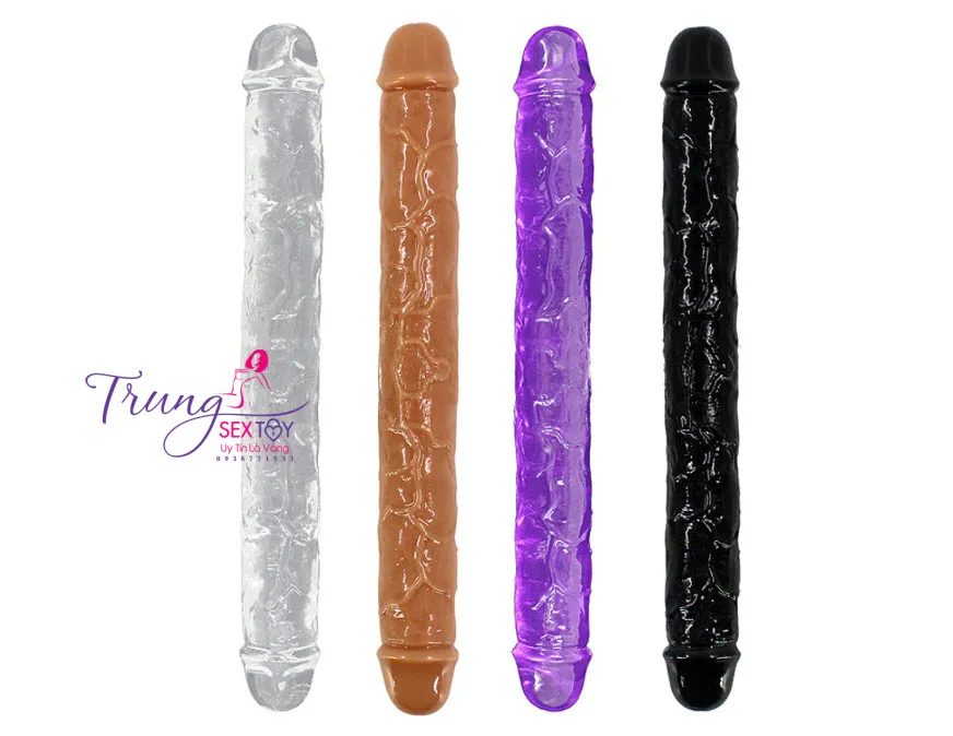 Double-Ended Dildo for Lesbian Couples Soft TPE in 4 Colors — photo 3