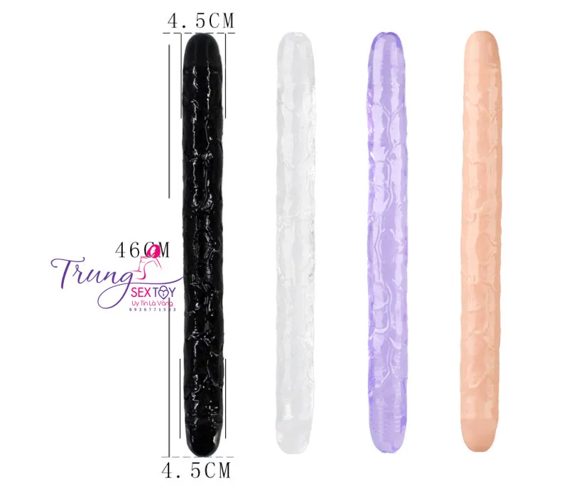 Double-Ended Dildo for Lesbian Couples Soft TPE in 4 Colors — photo 4