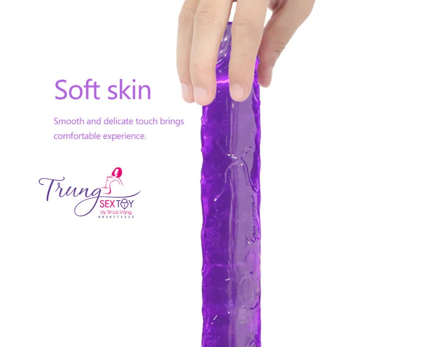 Double-Ended Dildo for Lesbian Couples Soft TPE in 4 Colors — photo 7