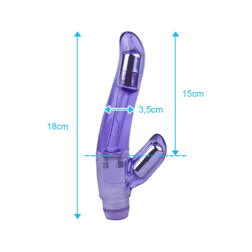 Double-Head Vibrating Silicone Dildo 18x3cm Strong — photo 4
