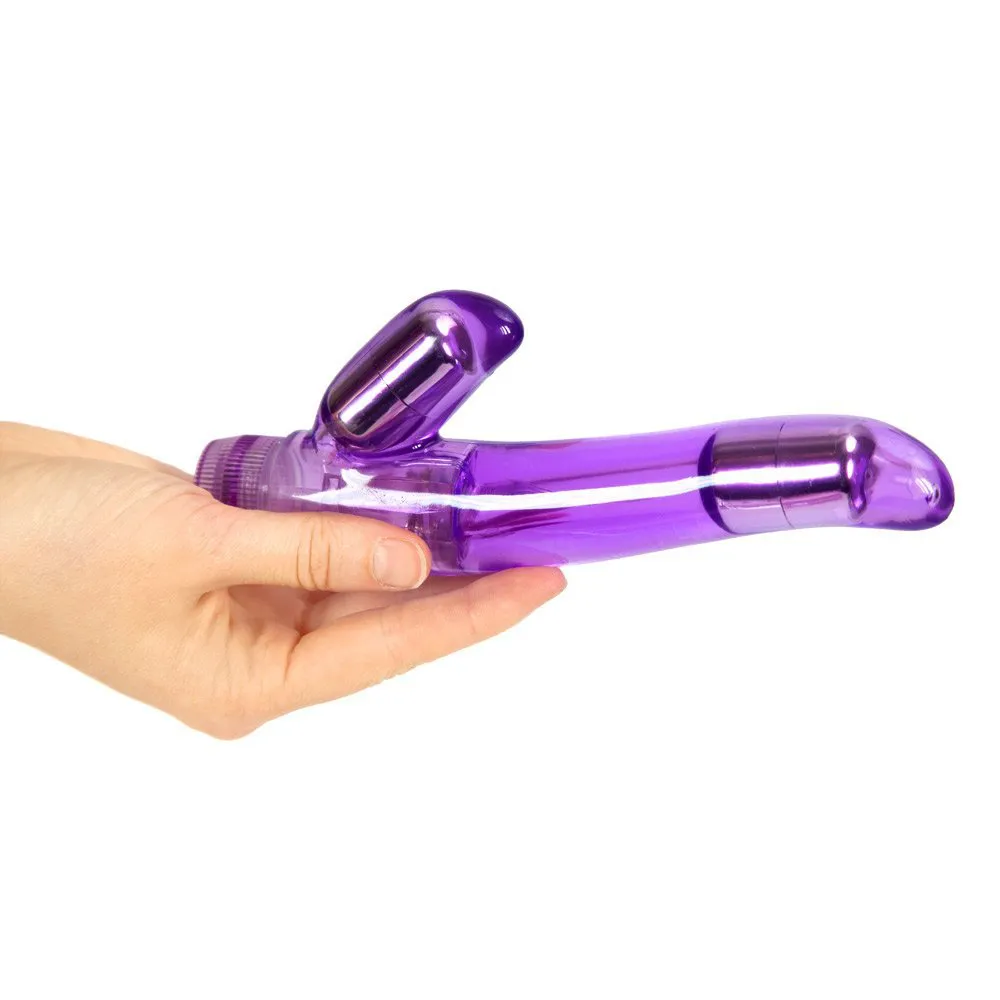 Double-Head Vibrating Silicone Dildo 18x3cm Strong — photo 5
