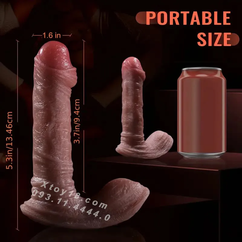 Mini Multi-Function Vibrating Silicone Dildo – Thrust, Heat, Remote — photo 2