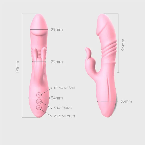 OEM Mini Rabbit Vibrator Waterproof Dual Clitoral & Anal Stimulator — photo 5
