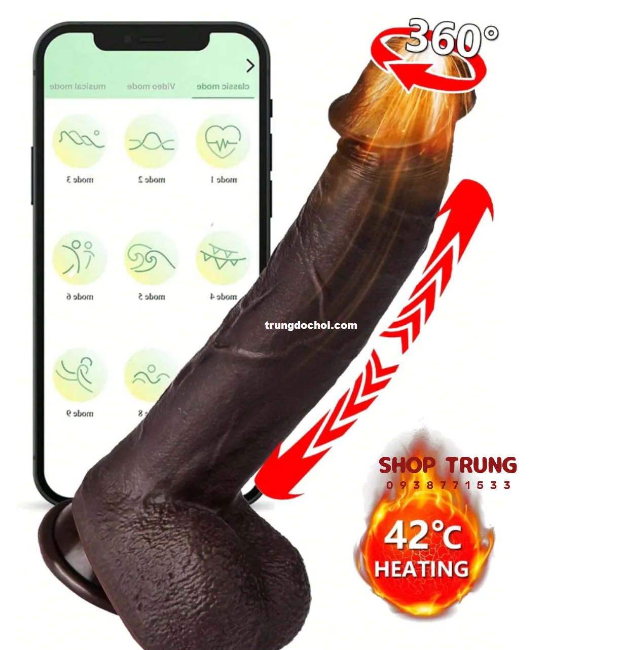 App-Controlled 10-Mode Realistic Thrusting Vibrating Dildo — photo 7