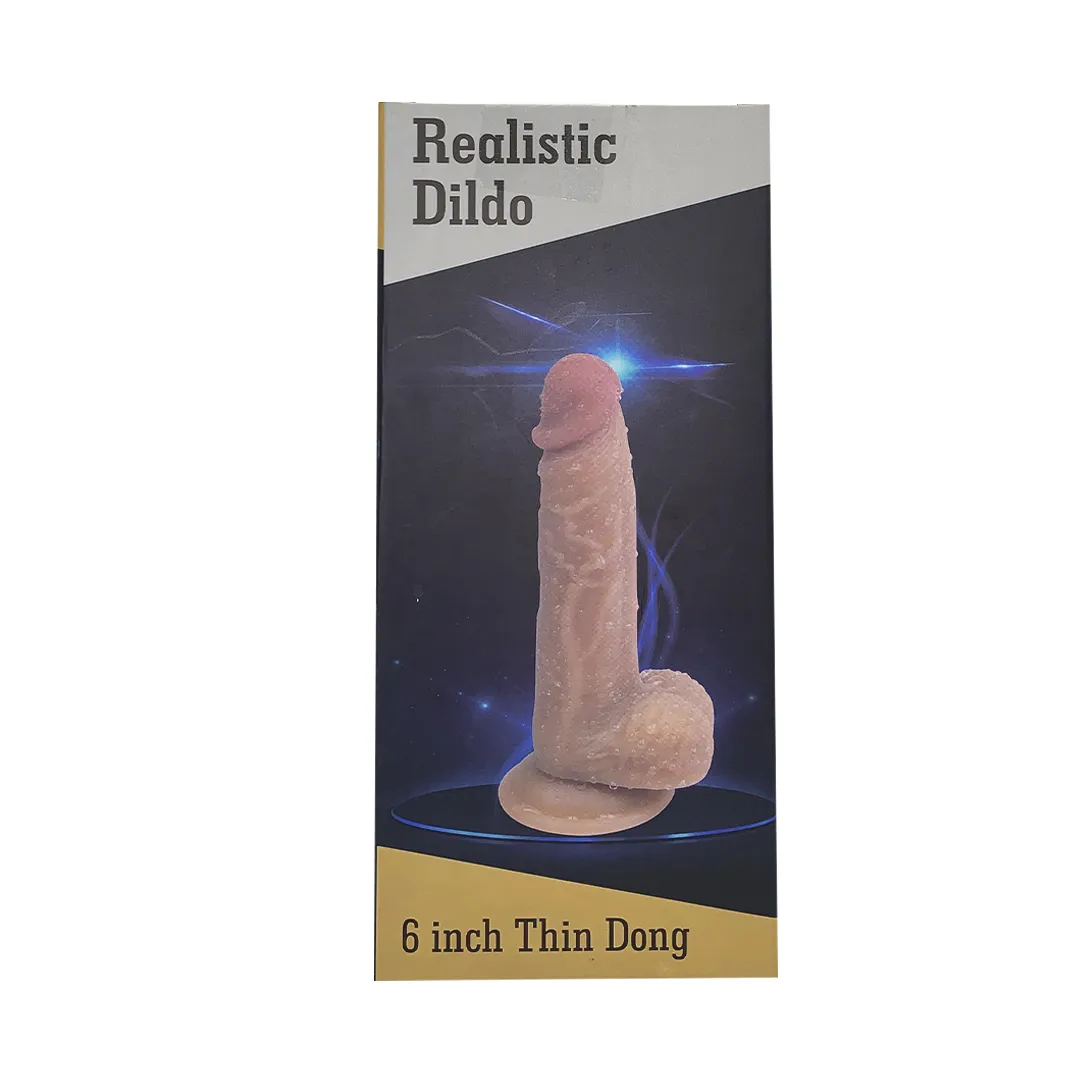 Realistic 6 Inch Thin Dong Dildo 12x3cm Soft Silicone — photo 2