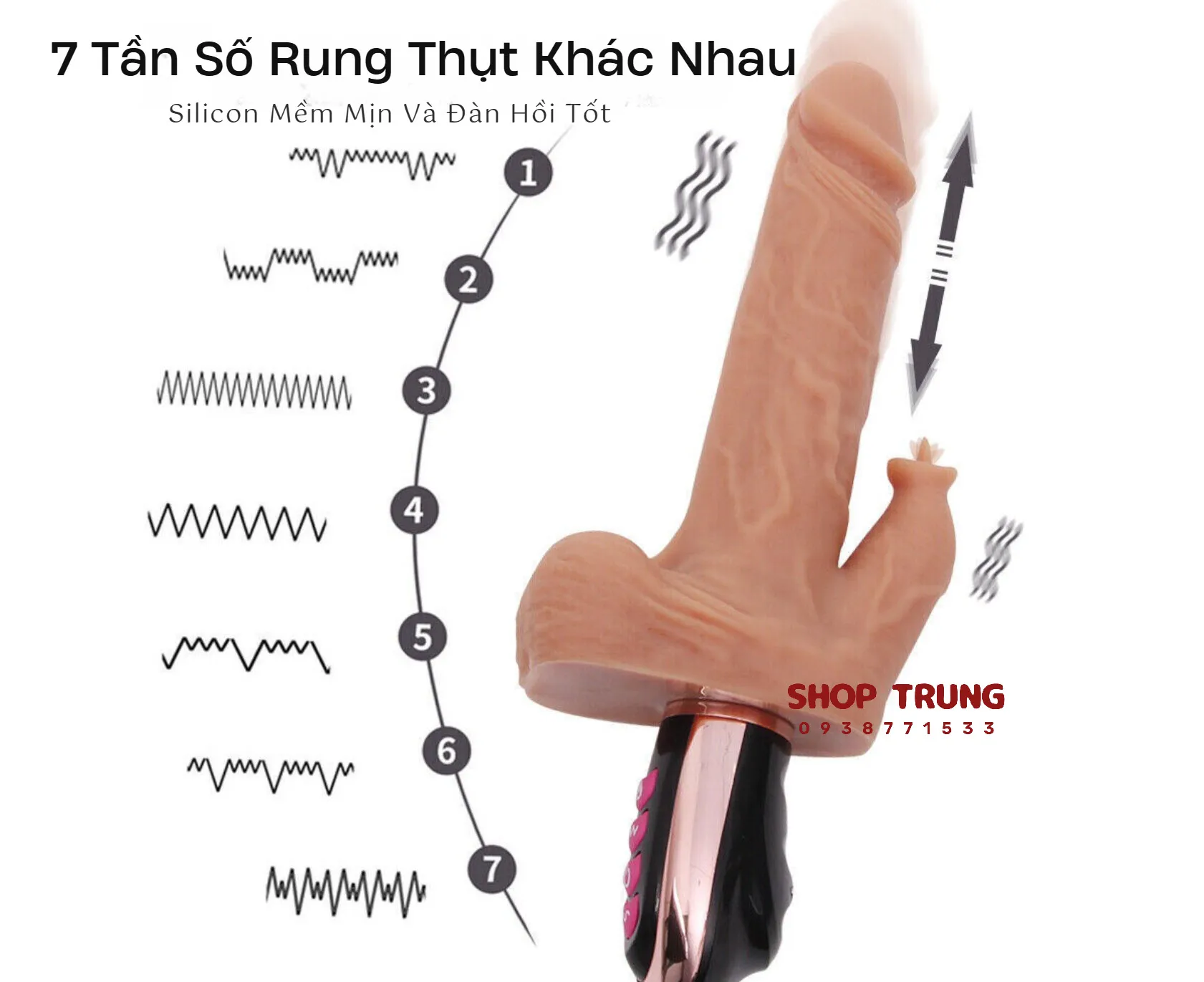 7-Mode Vibrating Thrusting Silicone Male Masturbator Toy — photo 6