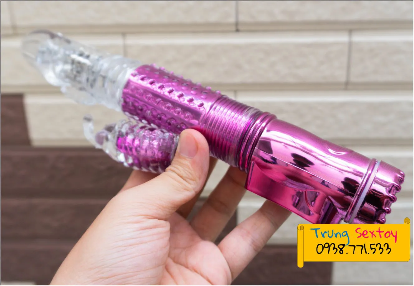 Silicone Vibrating Thrusting Female Dildo 25x3cm — photo 2