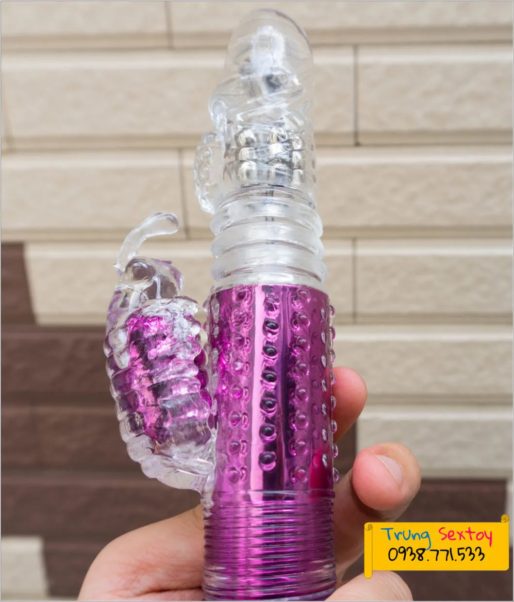 Silicone Vibrating Thrusting Female Dildo 25x3cm — photo 3