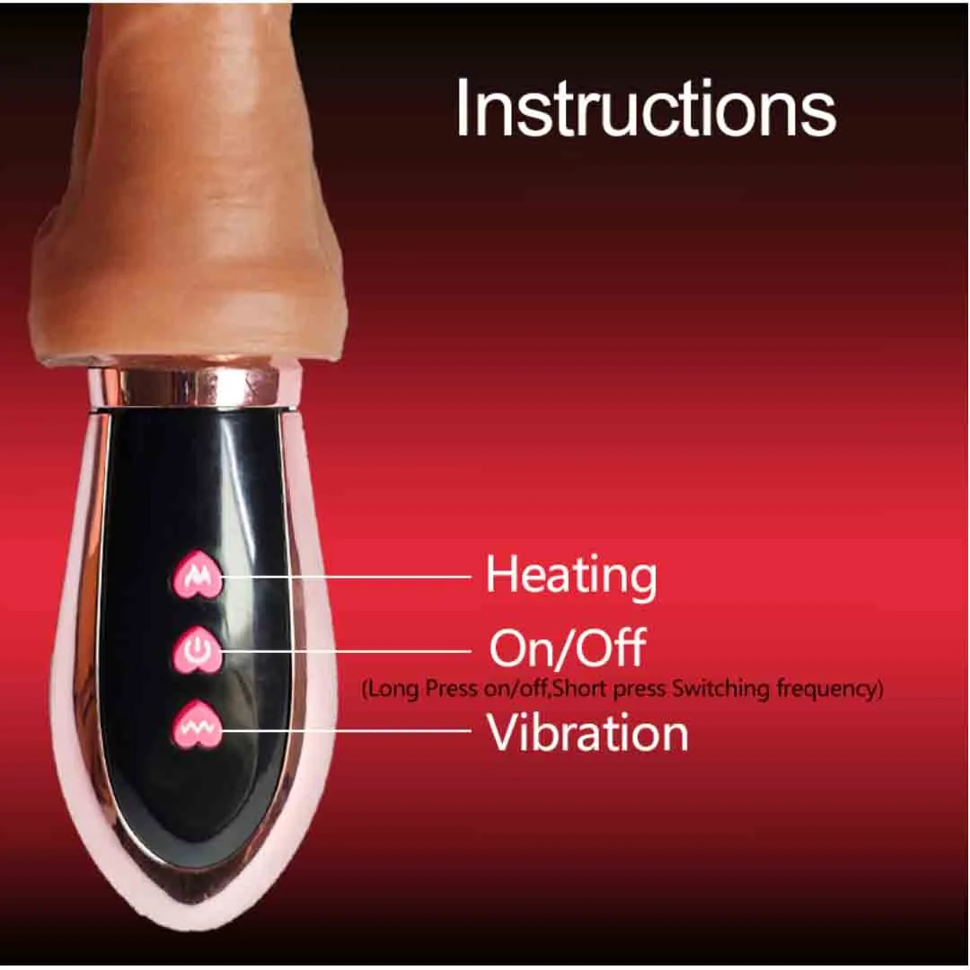 Advanced heating vibrating licking handheld dildo silicone ABS — photo 5