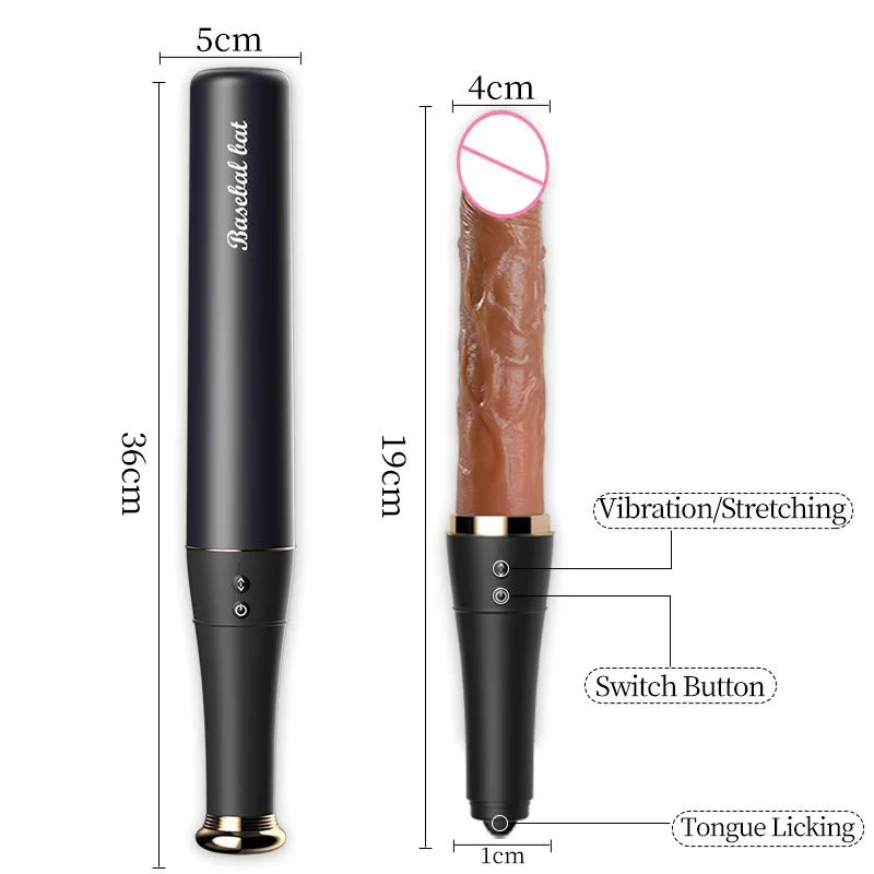 Baseball Bat Vibrator Thrusting Licking Discreet Toy — photo 3