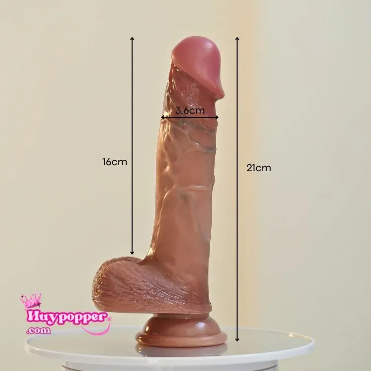Queen Premium Silicone Realistic Dildo Suction Base — photo 3
