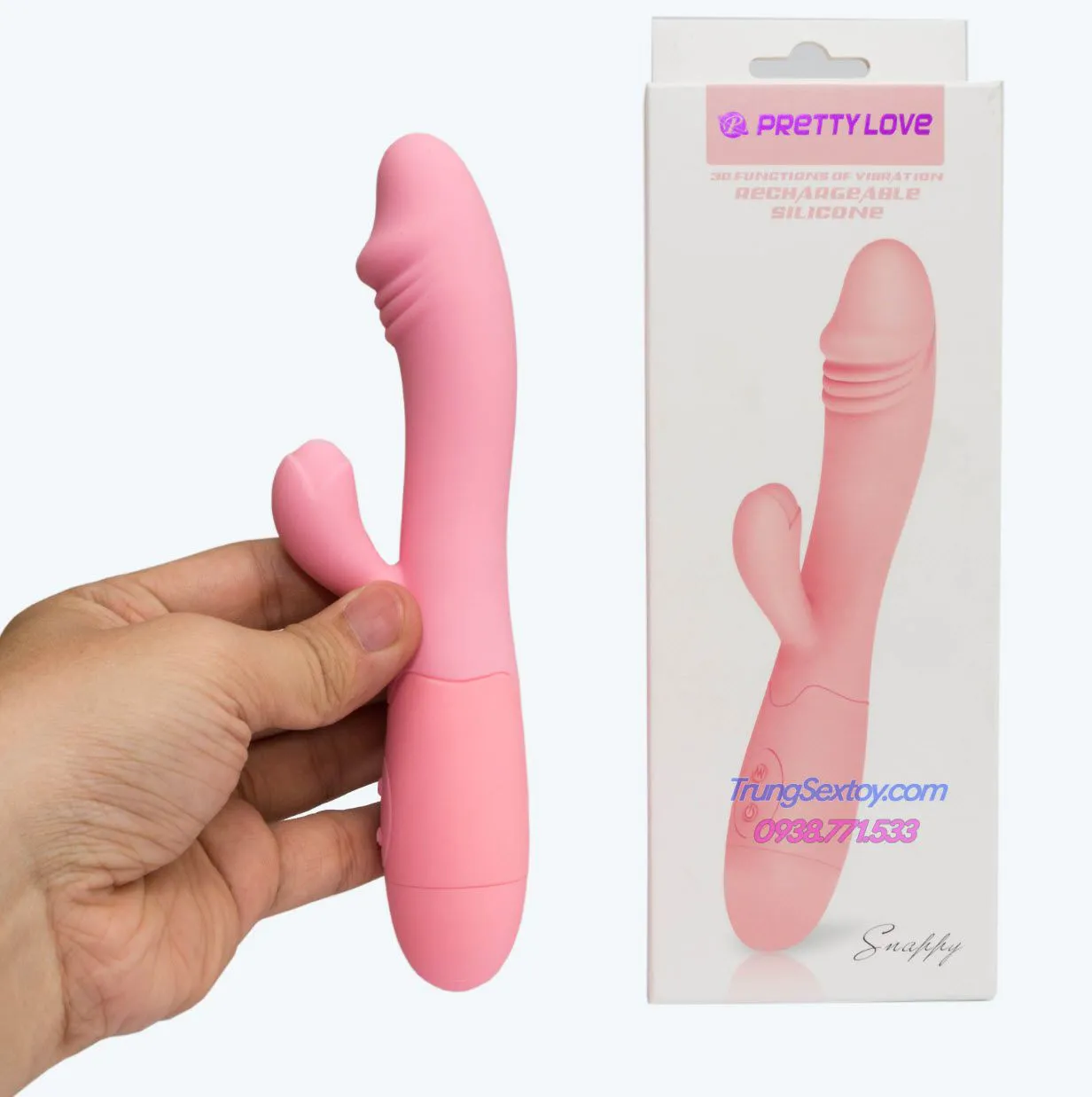 Snappy Rechargeable Dual-Head 30 Mode Vibrating Female Dildo — photo 3