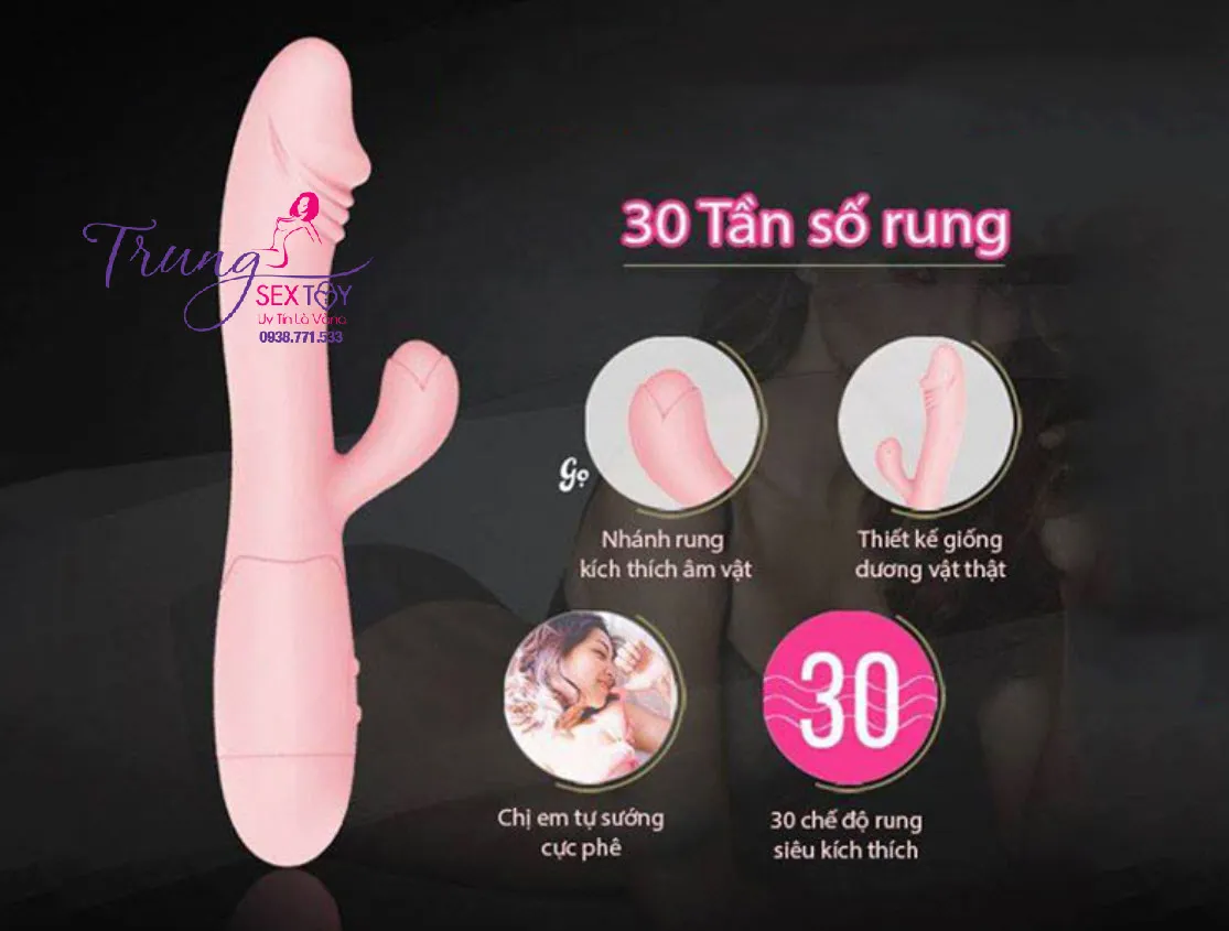 Snappy Rechargeable Dual-Head 30 Mode Vibrating Female Dildo — photo 7