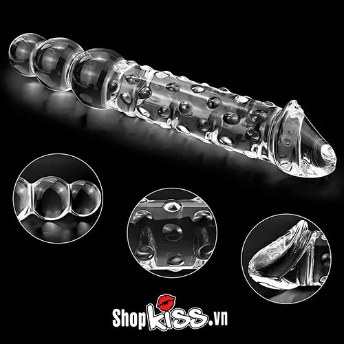 Glass Double-Ended Vibrating Dildo Safe Body Material 29.5cm Length — photo 6